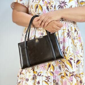 Bienen Davis Vintage Structured Frame Bag Brown Boxy